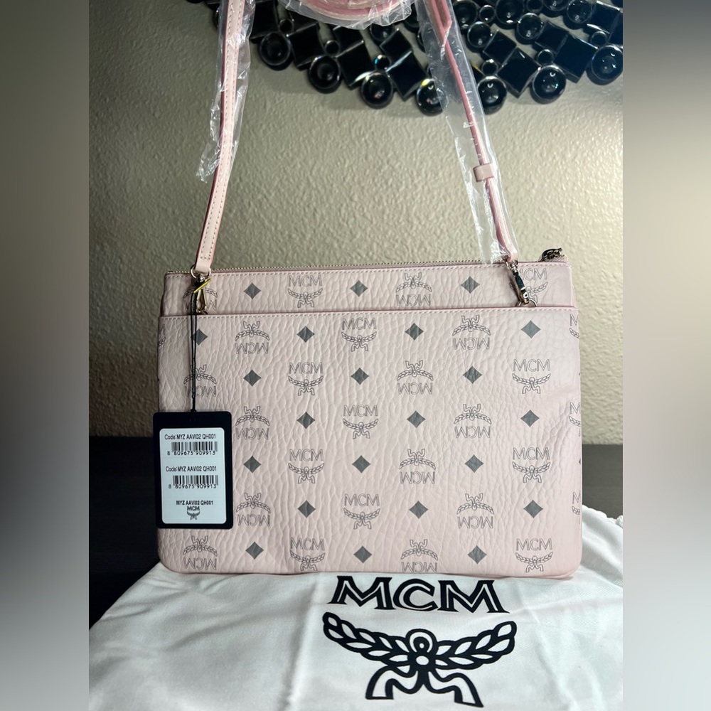 MCM POWDER PINK VISETOS CROSSBODY • BRAND NEW W TAGS